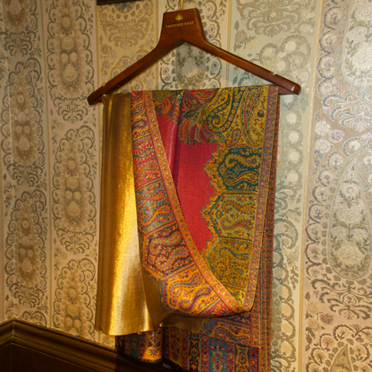 LIQUID GOLD: MEHR SHAWL (RANI PINK)