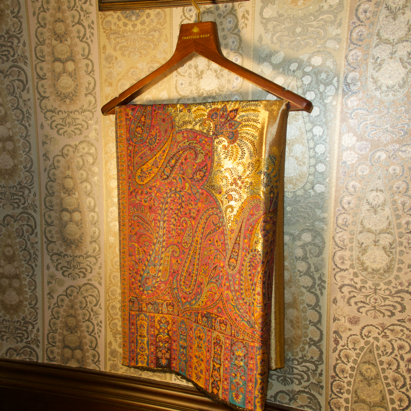 LIQUID GOLD: MEHR SHAWL (RANI PINK)