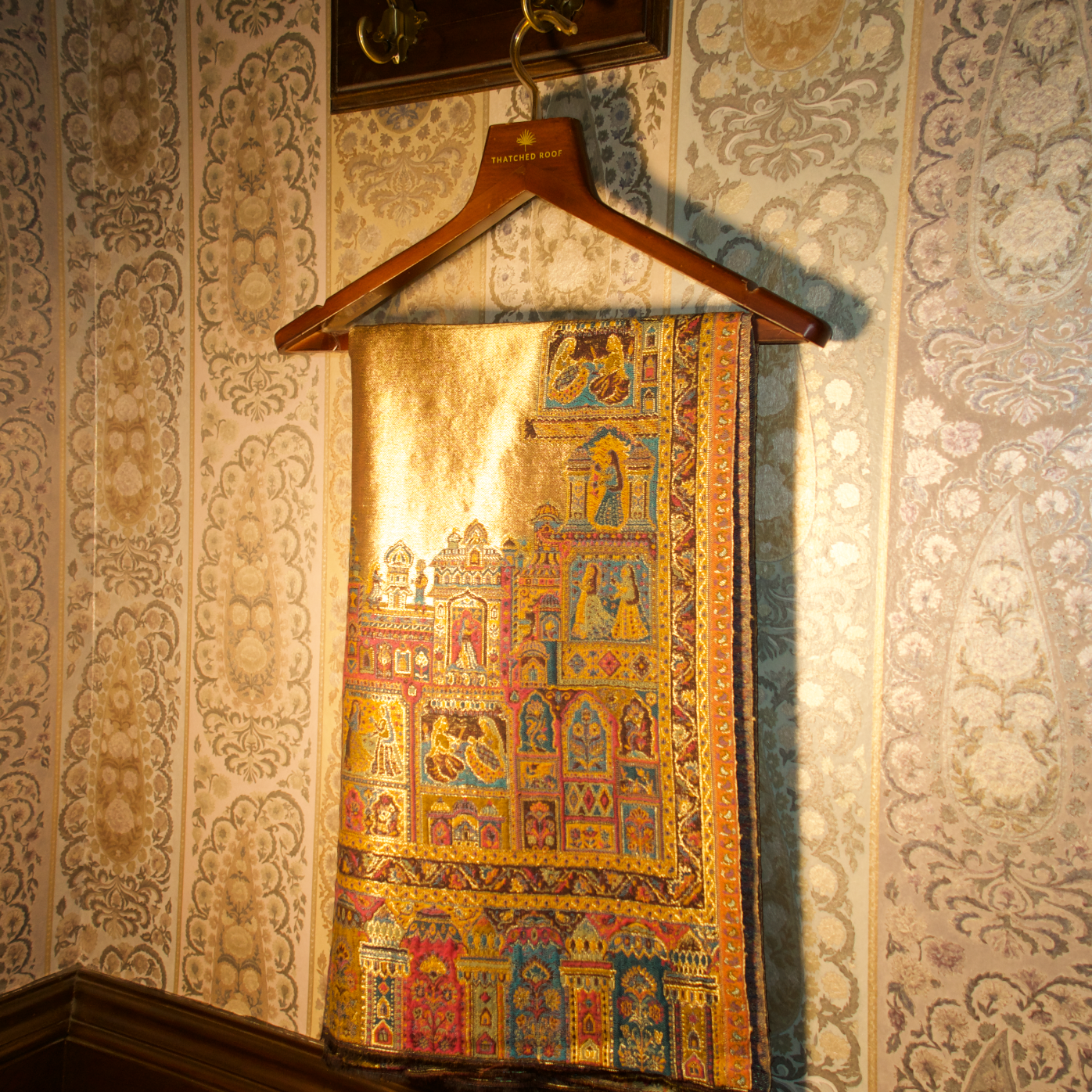 LIQUID GOLD: BANARAS GHAT SHAWL (RANI PINK)
