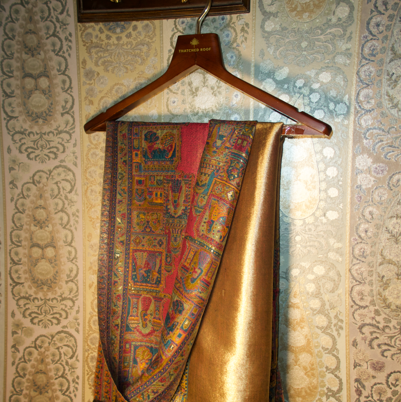 LIQUID GOLD: BANARAS GHAT SHAWL (RANI PINK)