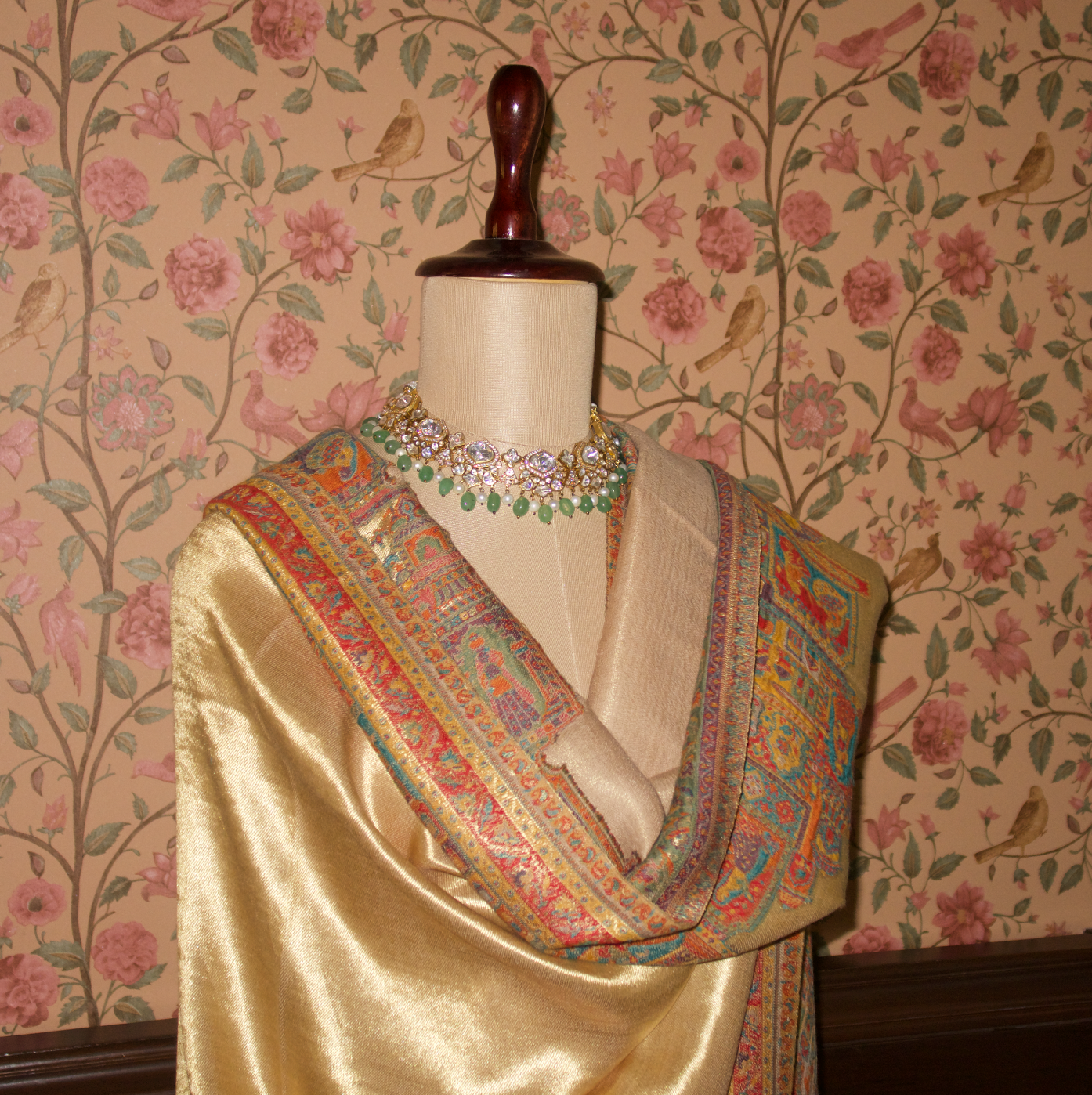 LIQUID GOLD: BANARAS GHAT SHAWL (CREAM BEIGE)
