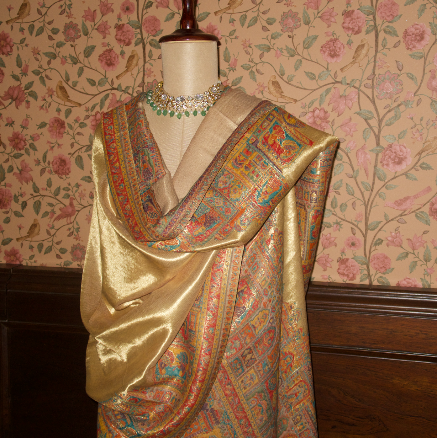 LIQUID GOLD: BANARAS GHAT SHAWL (CREAM BEIGE)