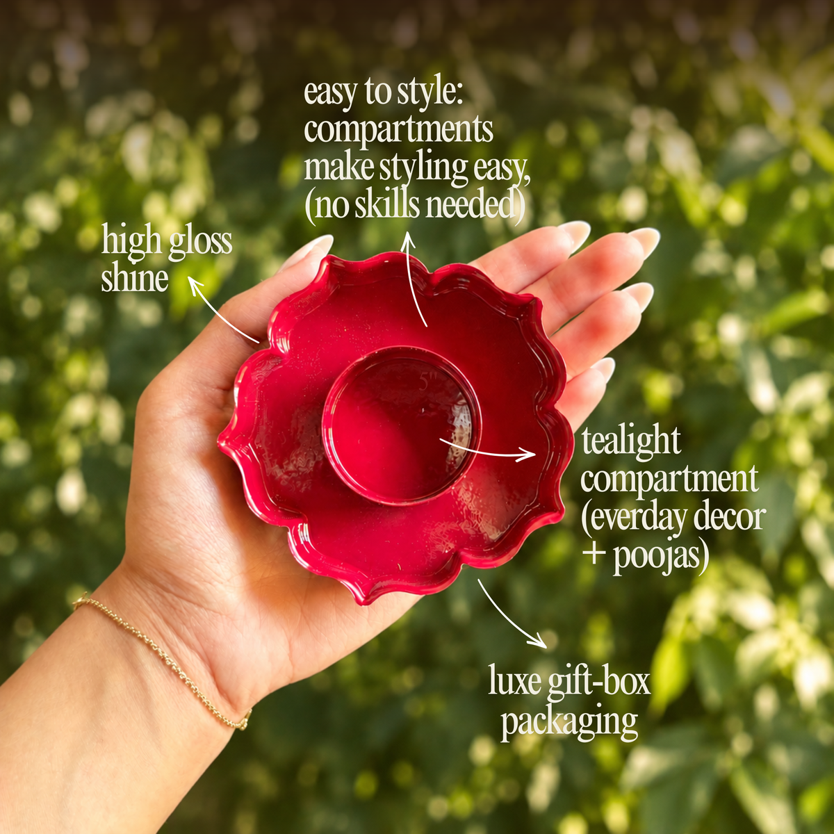 MAROON LOTUS DIYA  (SET OF 6)
