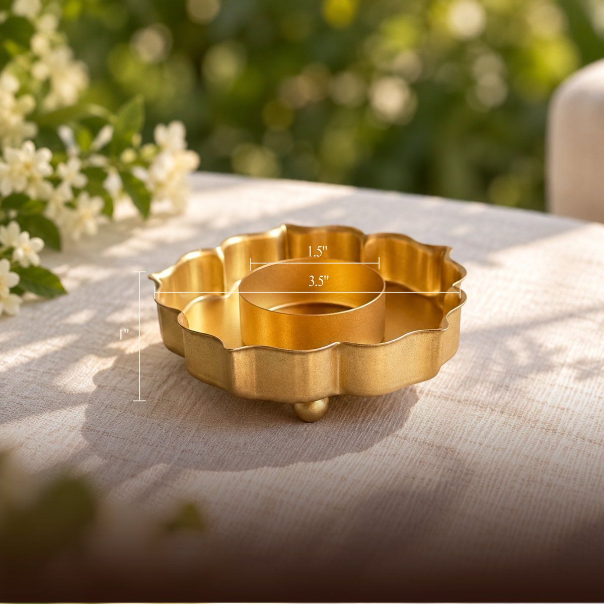 GOLD LOTUS DIYA (SET OF 6)