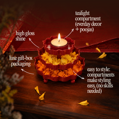 AJMER TEALIGHT TOWER (SET OF 2)