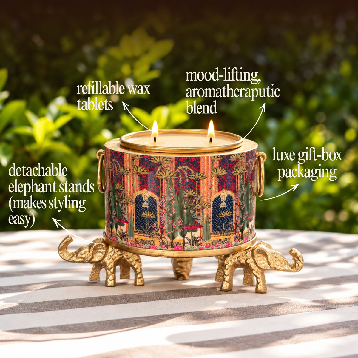 MEHFIL CANDLE 2.0 WITH ELEPHANT STAND
