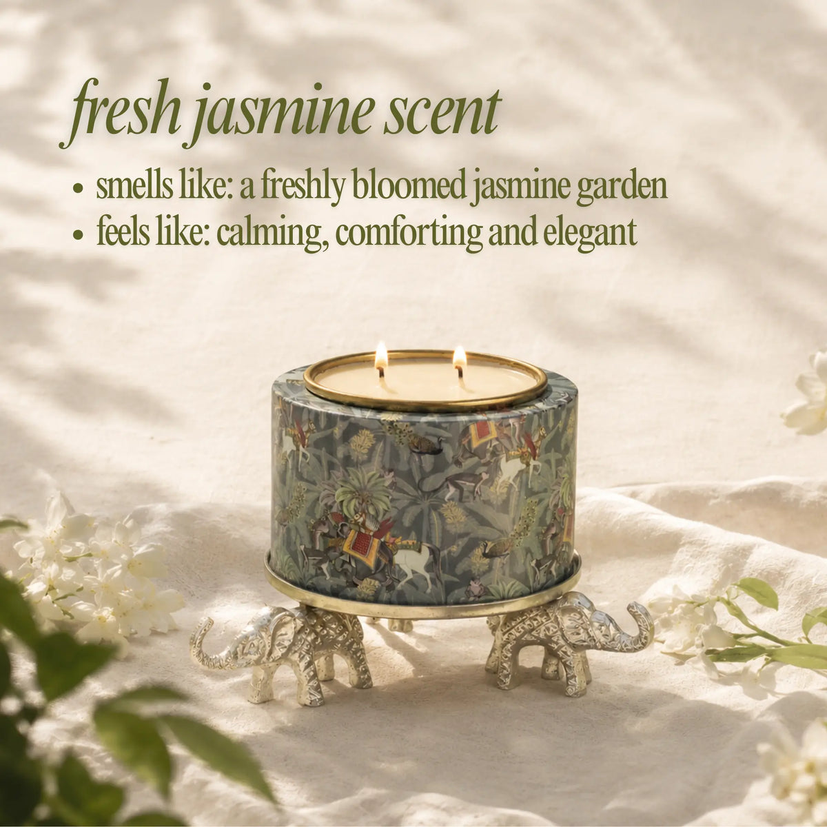 BAGEECHA CANDLE WITH ELEPHANT STAND (PREORDER: SHIPS 17th SEPT)