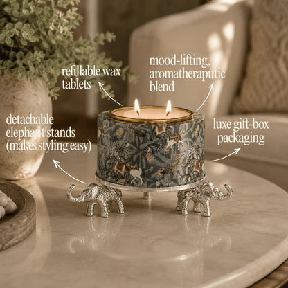 BAGEECHA CANDLE WITH ELEPHANT STAND (PREORDER: SHIPS 17th SEPT)