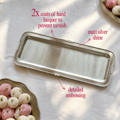 SAFFRON MATT SILVER TRAY