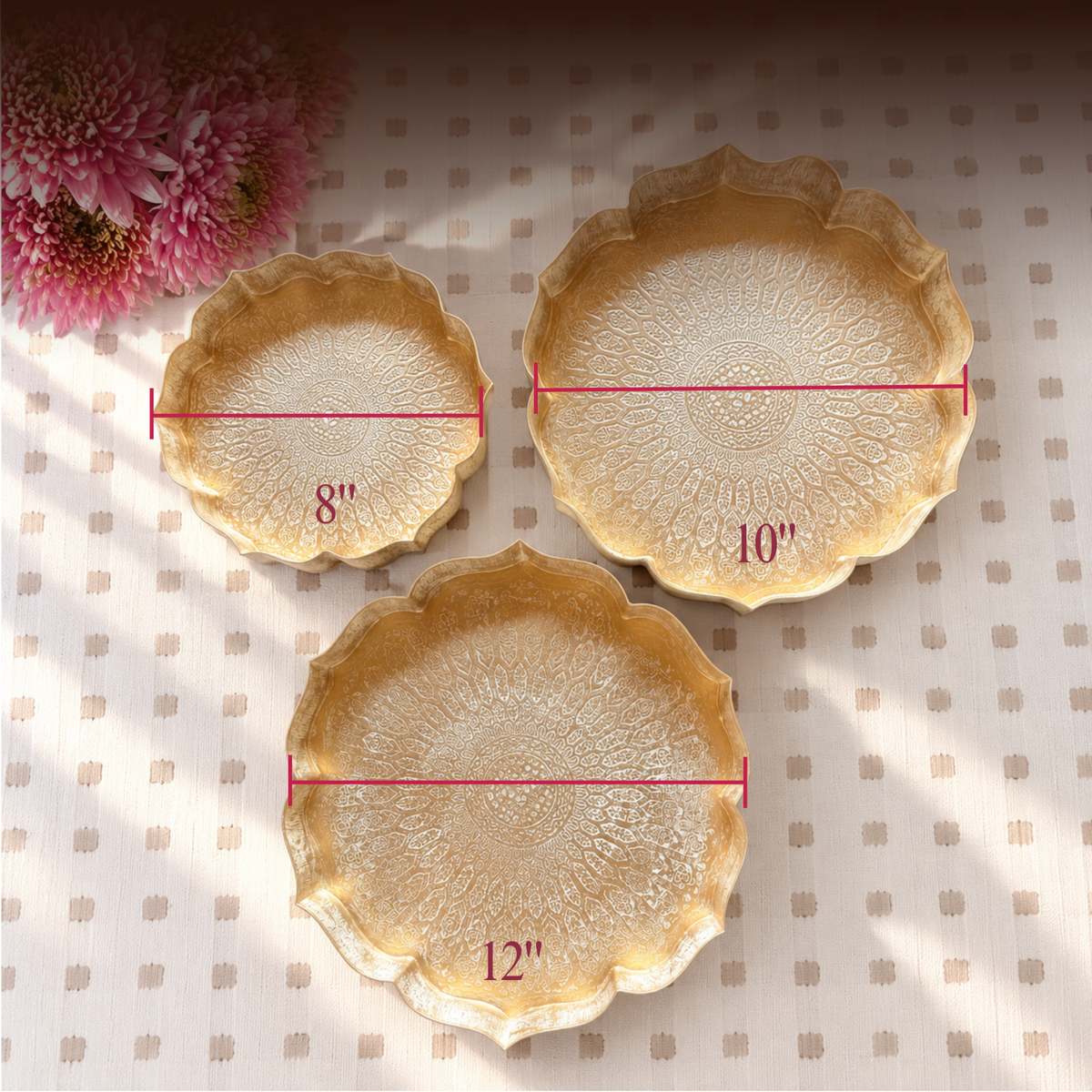 LOTUS TRAY (SET OF 3) (DISTRESSED)