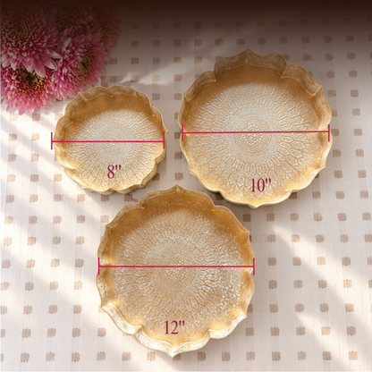 LOTUS TRAY (SET OF 3) (DISTRESSED)