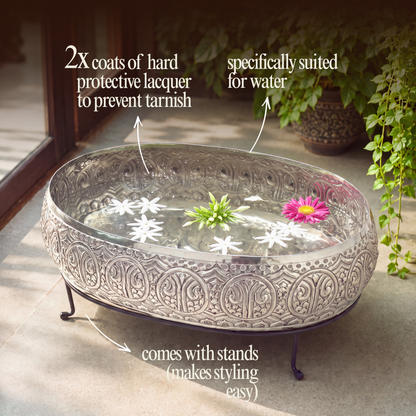 GULMOHAR SILVER WATER URLIS (WITH STAND)