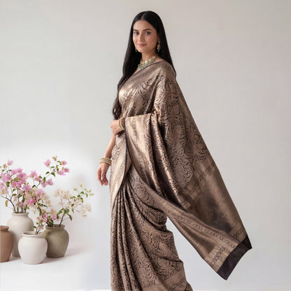 BLACK ROSE PURE BANARASI SAREE