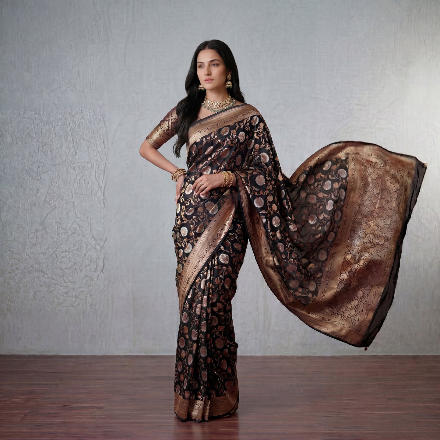 TWILIGHT ZARI PURE BANARASI SAREE