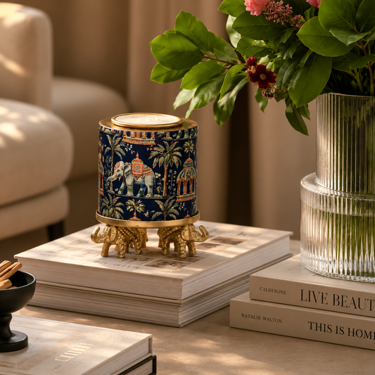 RAJVILLAS CANDLE WITH ELEPHANT STAND