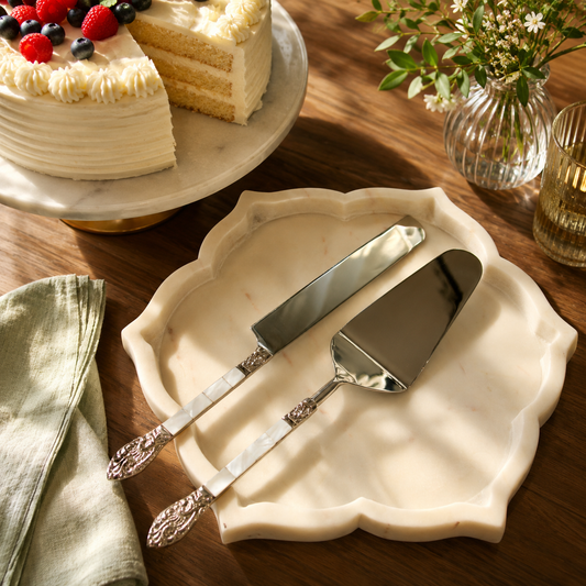 MOTHER OF PEARL CAKE-KNIFE SERVER