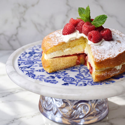 IVORY SUGAR CAKE STAND (WITH GLASS DOMB)