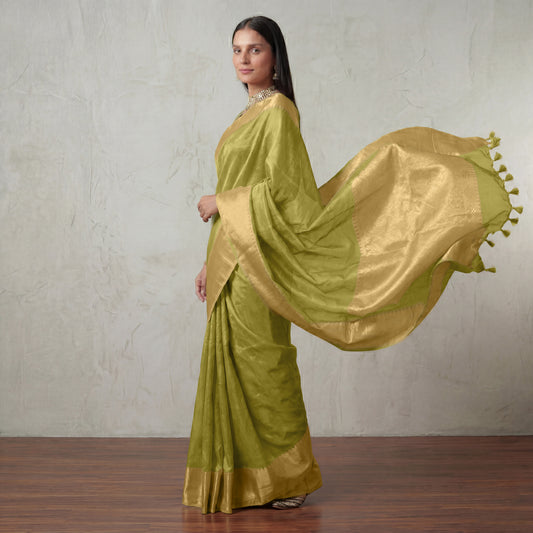 RAW MANGO LINEN-TISSUE SAREE