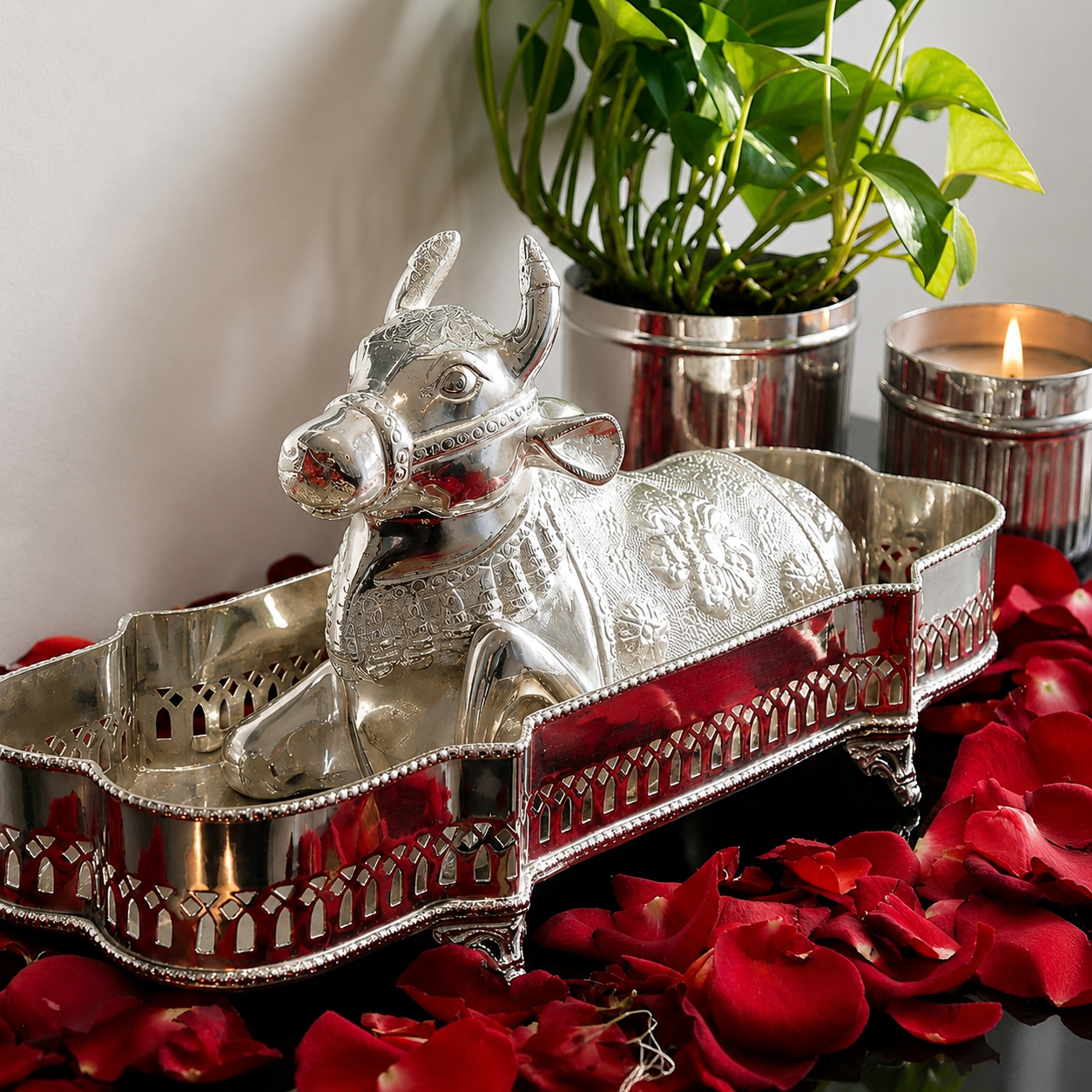 SILVER PLATED NANDI (MEDIUM)