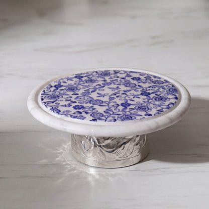 IVORY SUGAR CAKE STAND (WITH GLASS DOMB)