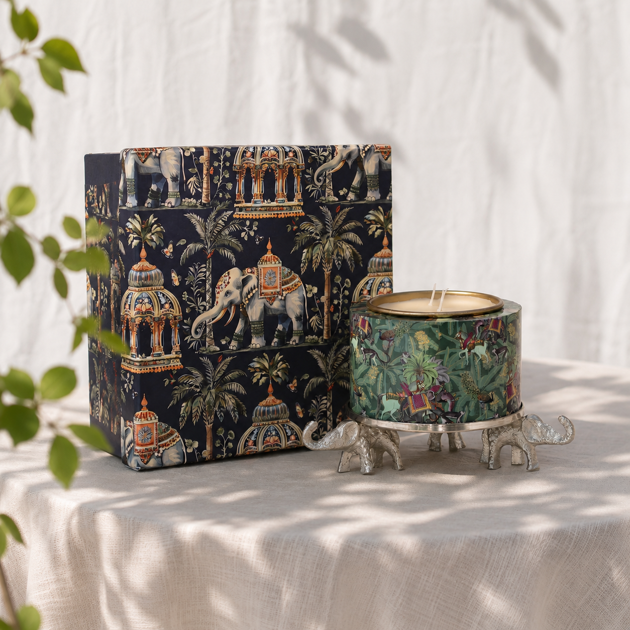 BAGEECHA CANDLE WITH ELEPHANT STAND (PREORDER: SHIPS 1ST AUGUST)