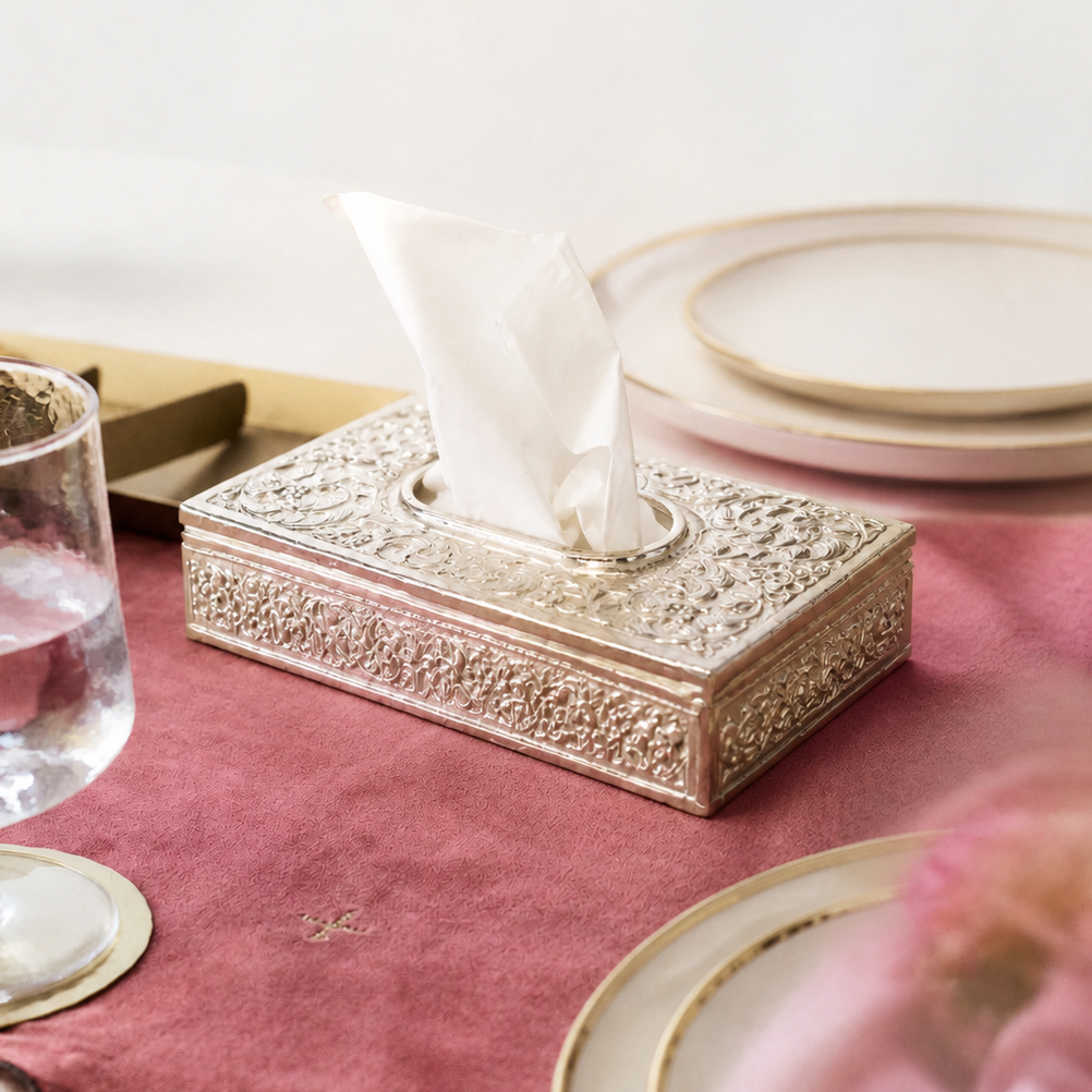 SILVER TISSUE BOX