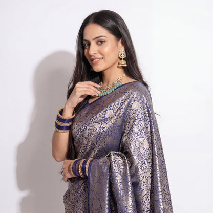 BLUE SAPPHIRE PURE BANARASI SAREE