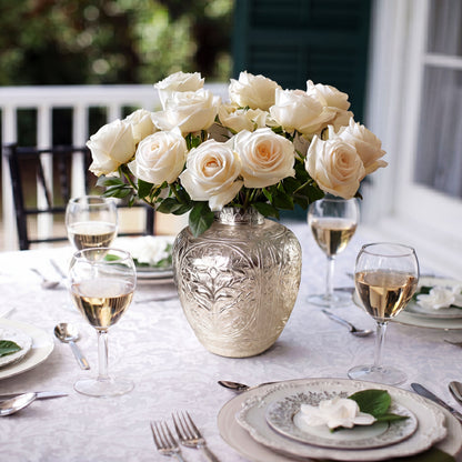 JAIPUR ROSE SILVER VASE