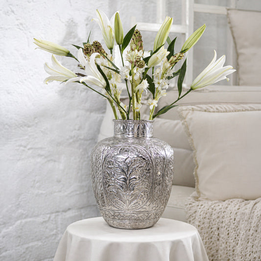 JAIPUR ROSE SILVER VASE