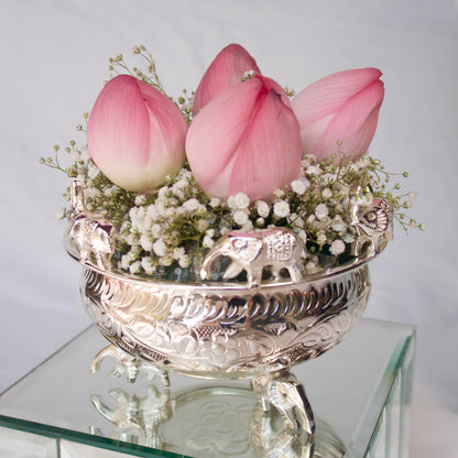 SILVER-PLATED ELEPHANT URLI